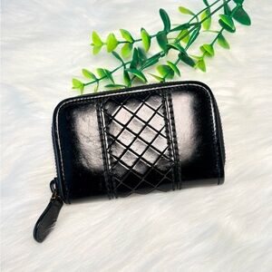 Black Bottega Veneta Zippy Card Wallet
